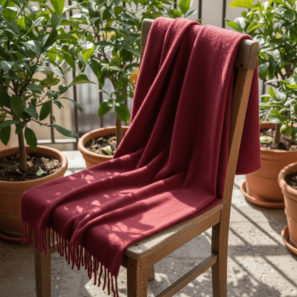 Plaid 'Samantha' 130x170cm - Rojo oscuro