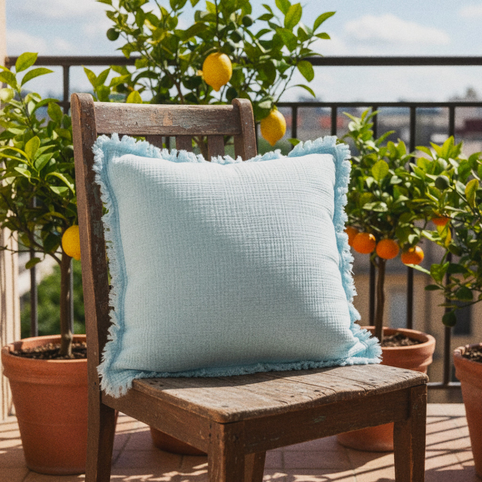 Funda de cojín 'Dorena' 45x45cm - Azul