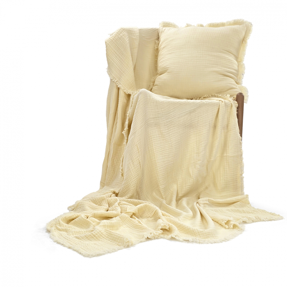 Funda de cojín 'Dorena' 45x45cm - Blanco