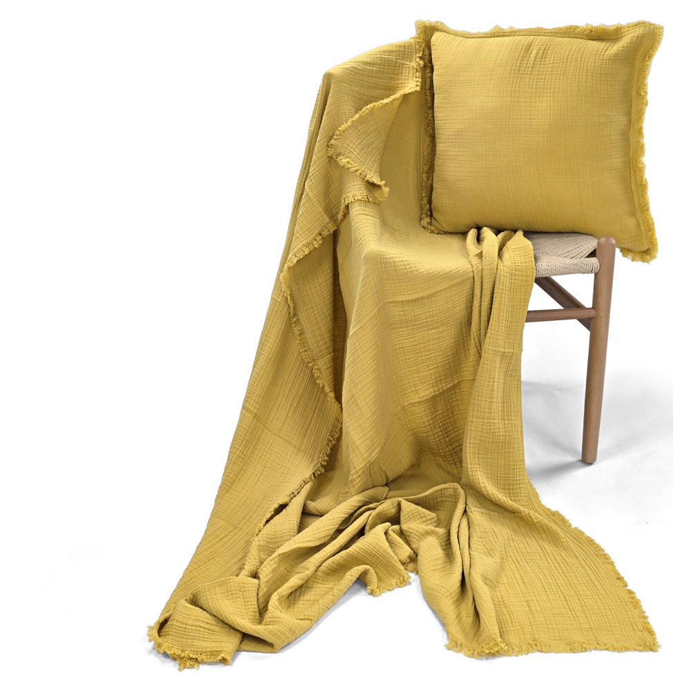 Funda de cojín 'Dorena' 45x45cm - Amarillo