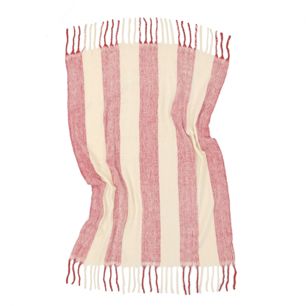Plaid 'Beatriz Stripe' 130x170cm - Rojo/blanco