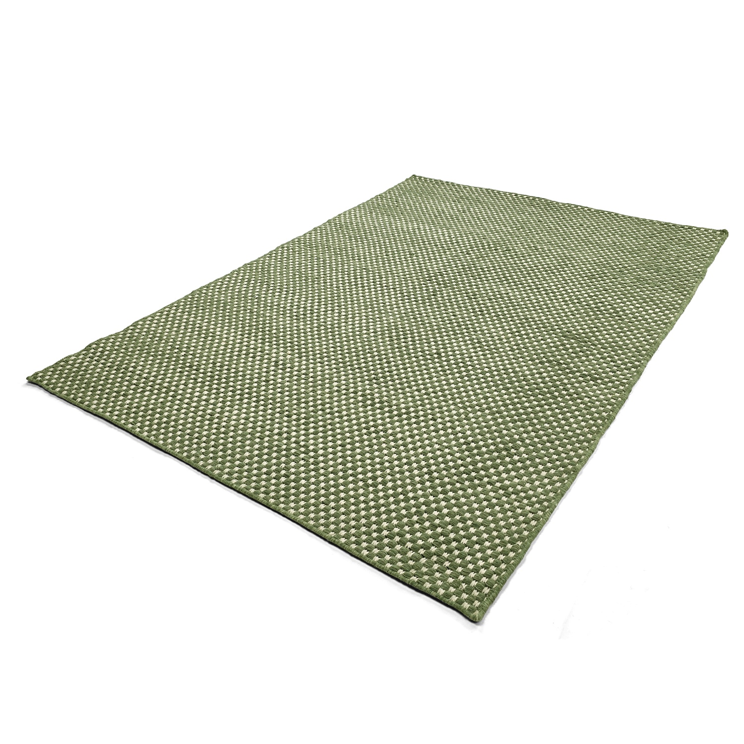Alfombra de lana 'Ovelia' - Verde/blanco