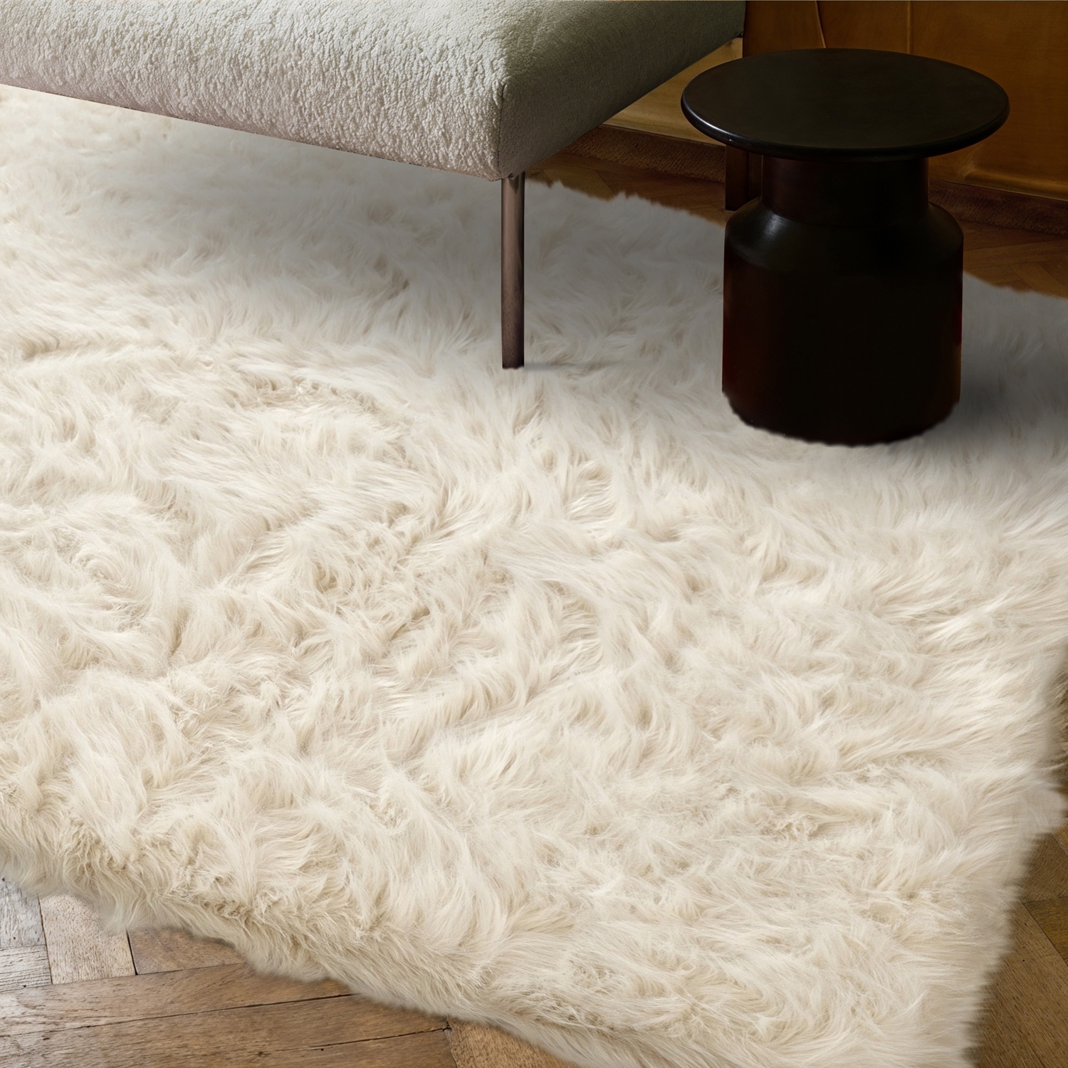 Alfombra Tipo Rya 'Sohar' - Beige