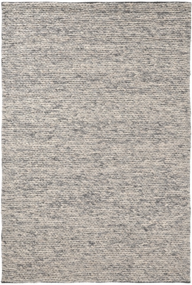 Alfombra de lana 'Talvia Braided Wool' - Gris oscuro