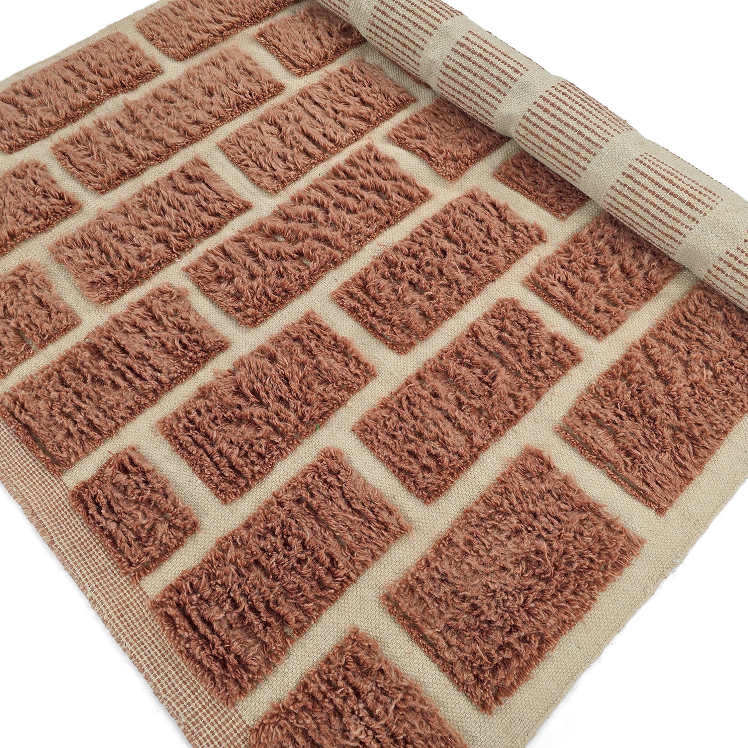 Alfombra 'Lana tejida a mano Leknes' - Terracota