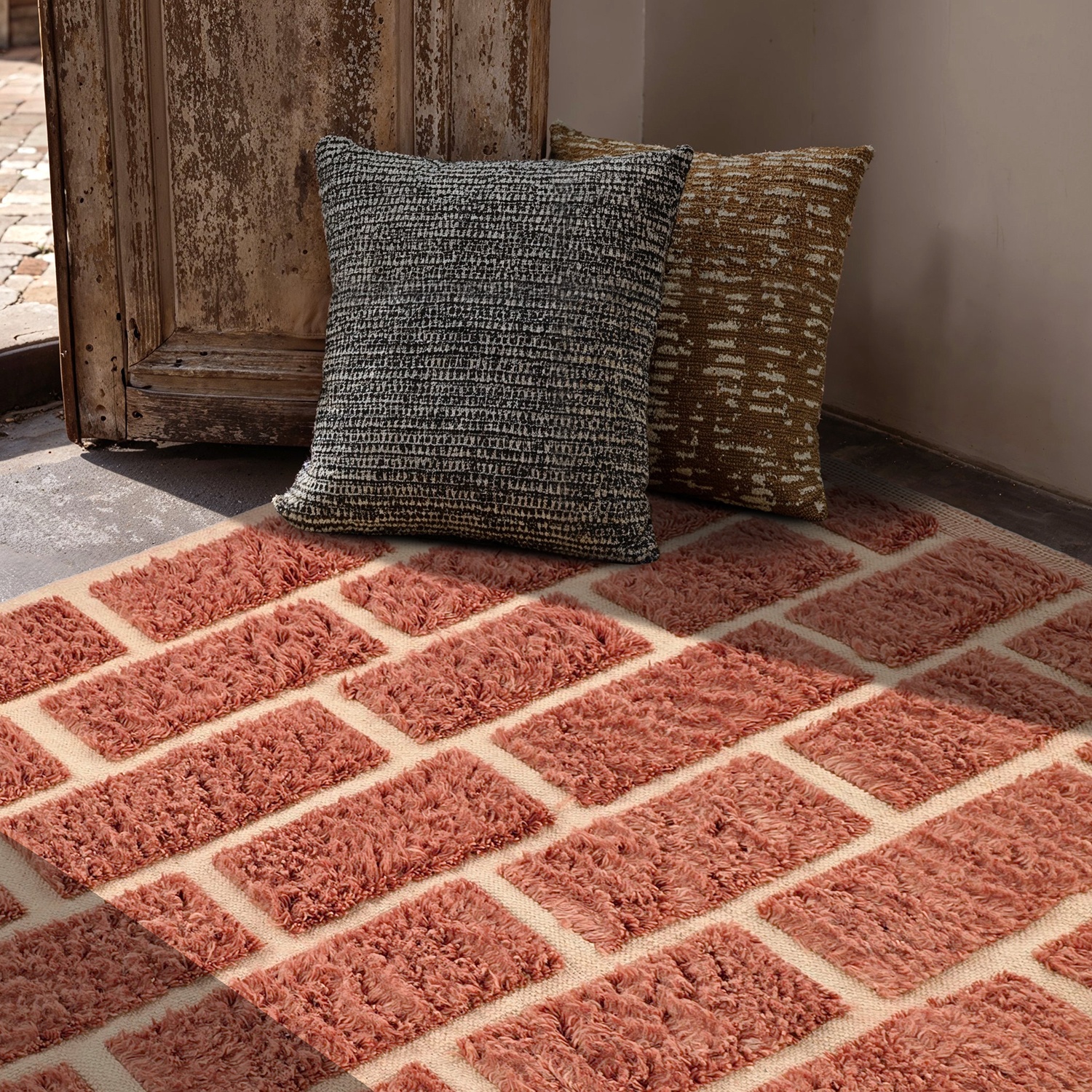 Alfombra 'Lana tejida a mano Leknes' - Terracota