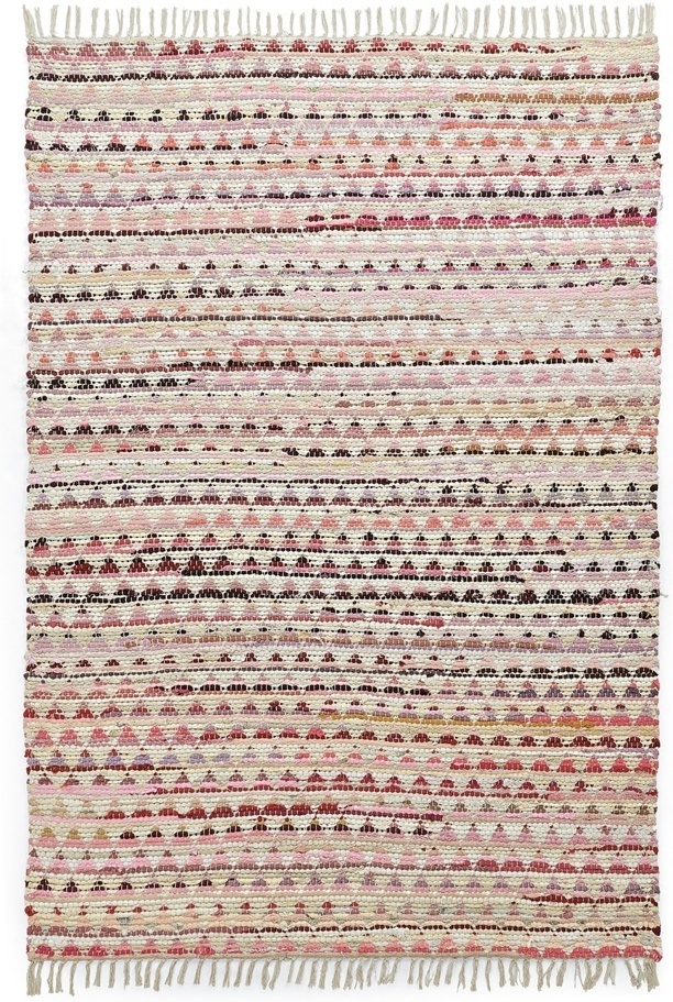 Alfombra de trapo 'Lindby' - Multicolor/rosa