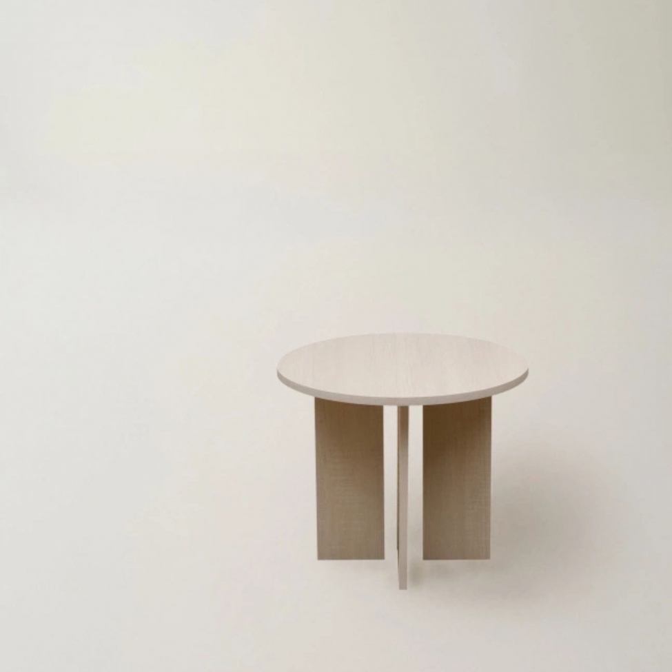 Mesa de caf&eacute; 'Cr&eacute;me' Redonda 55 cm - Pigmentada blanca