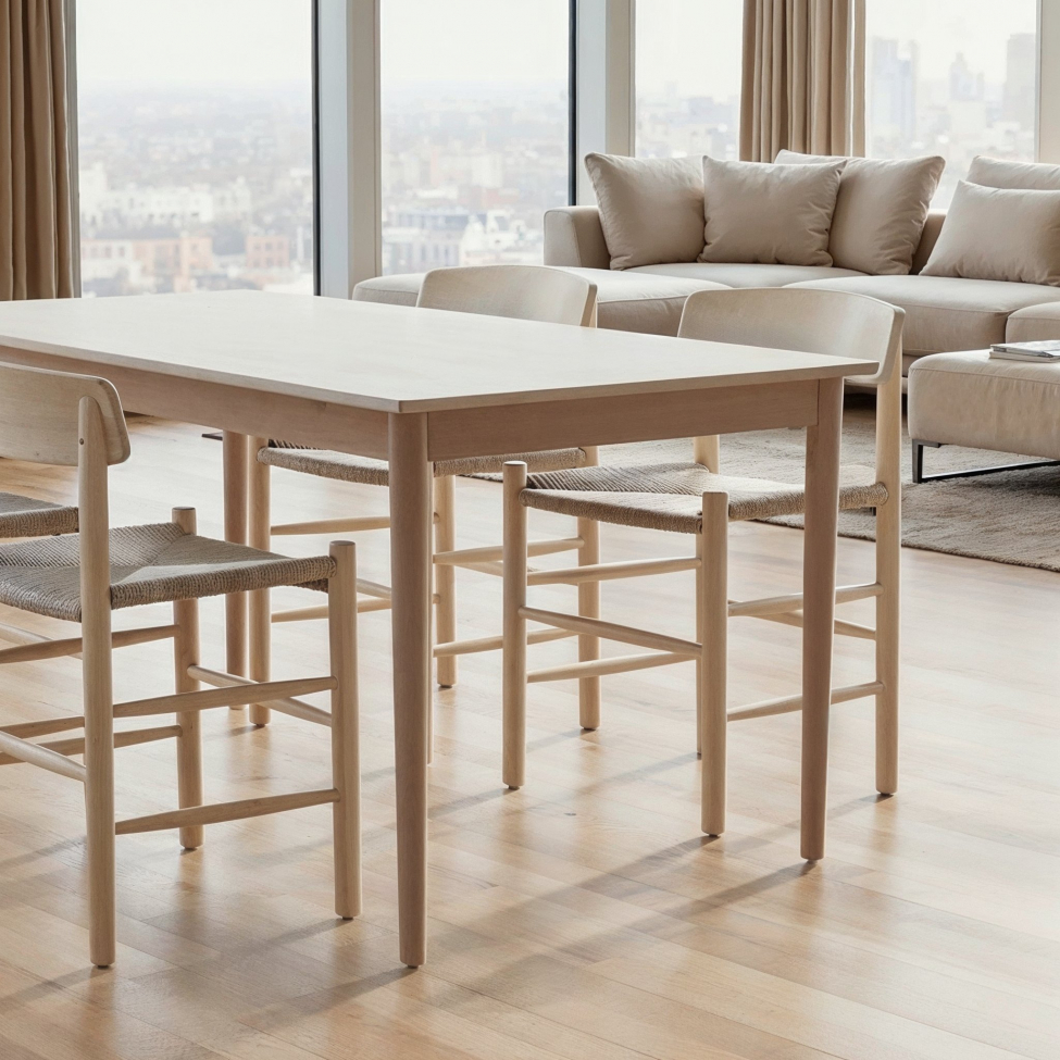 Mesa de comedor 'Fager' 135cm - Pigmentada blanca
