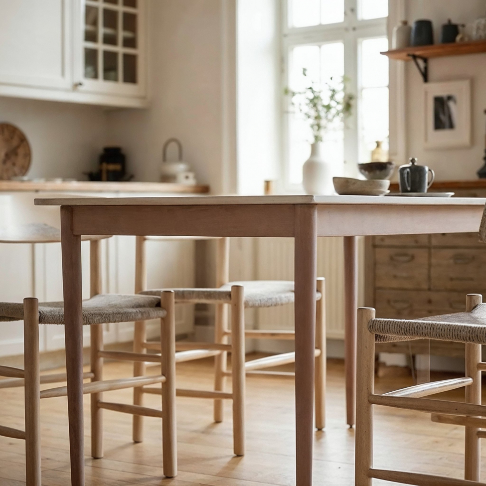 Mesa de comedor 'Fager' 135cm - Pigmentada blanca