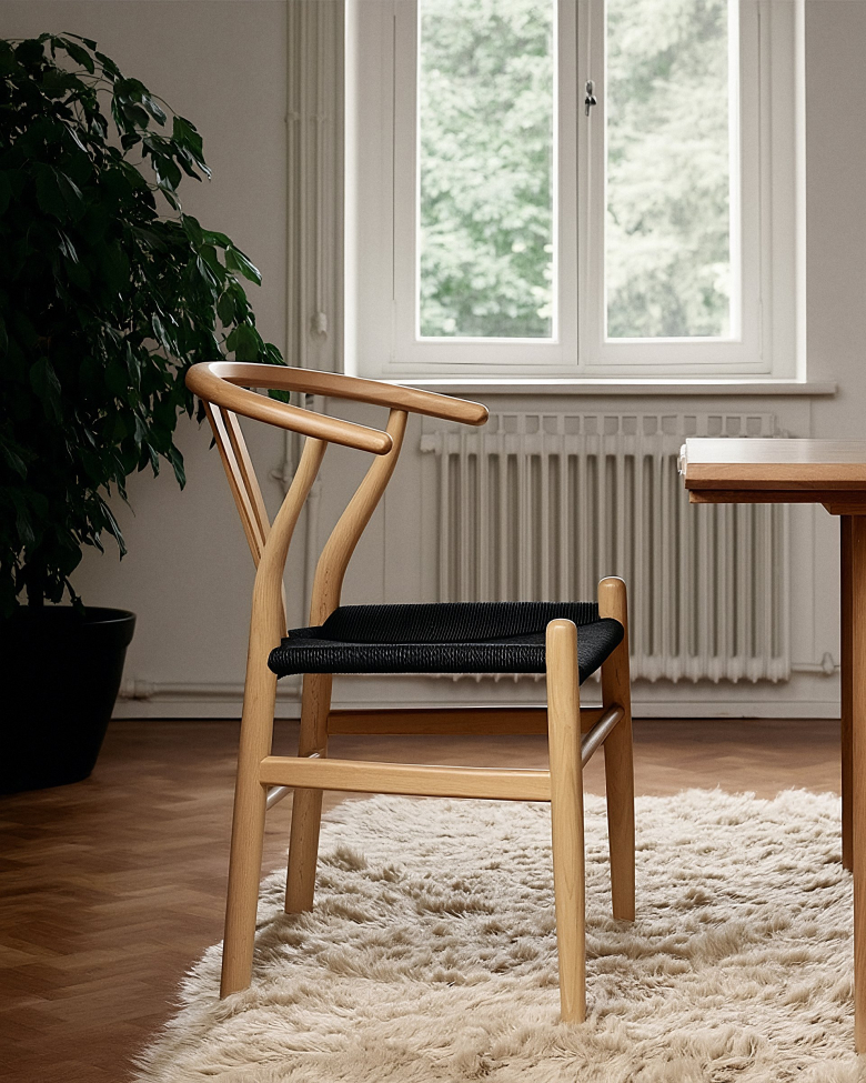 Silla 'Alta' - Natural/Negro