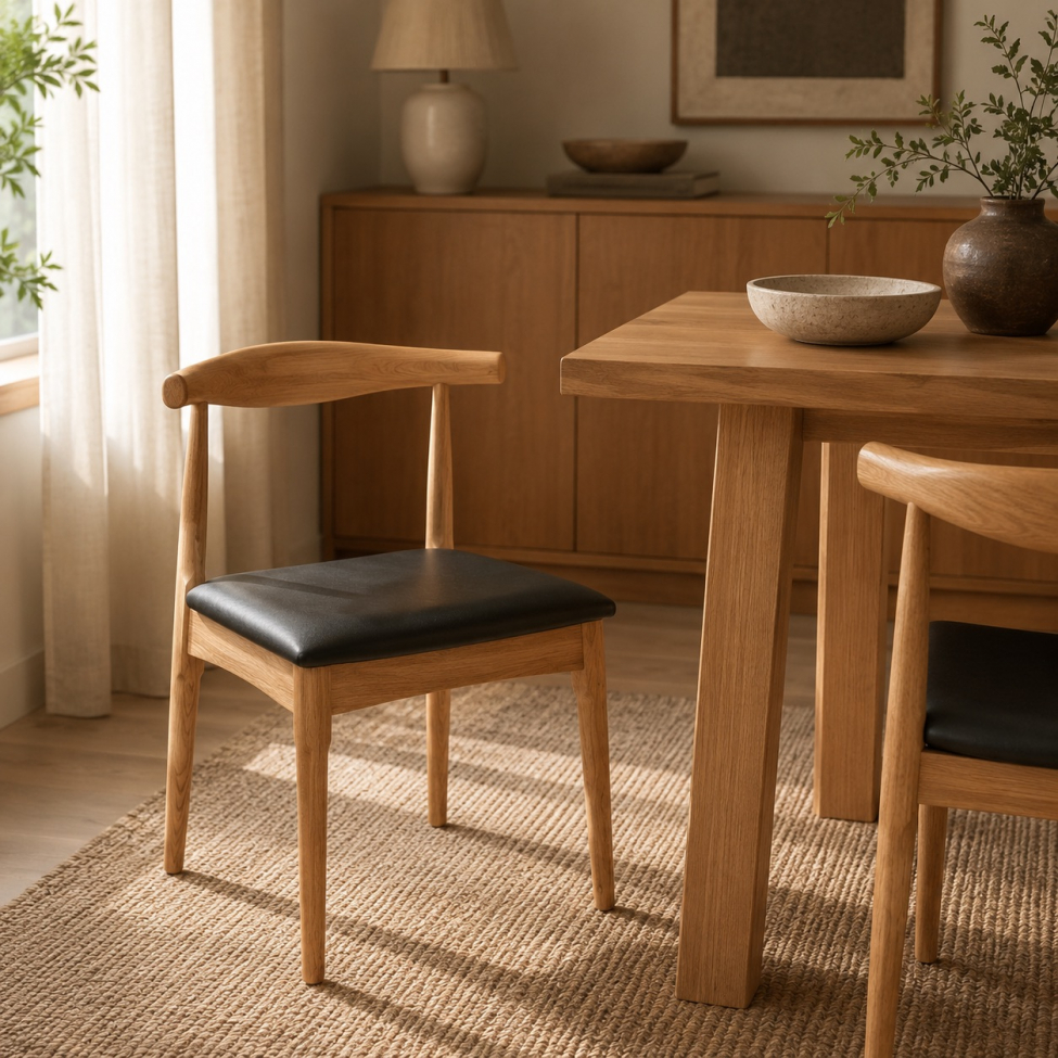 Silla 'Fager' - Natural/Negro