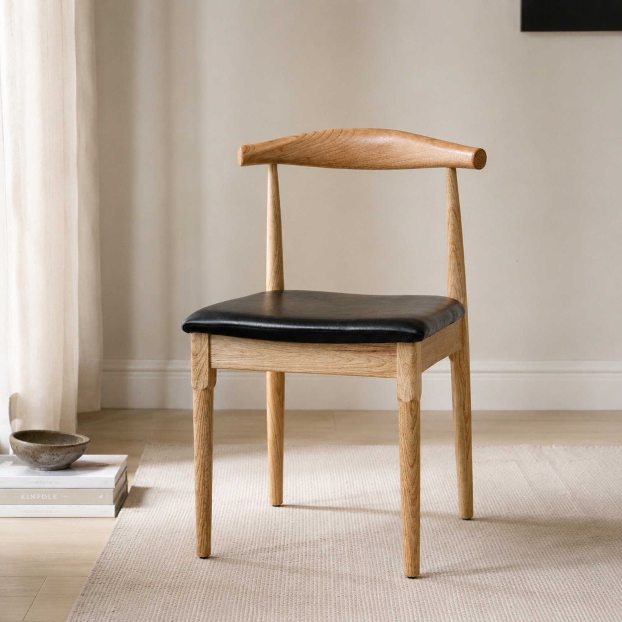 Silla 'Fager' - Natural/Negro