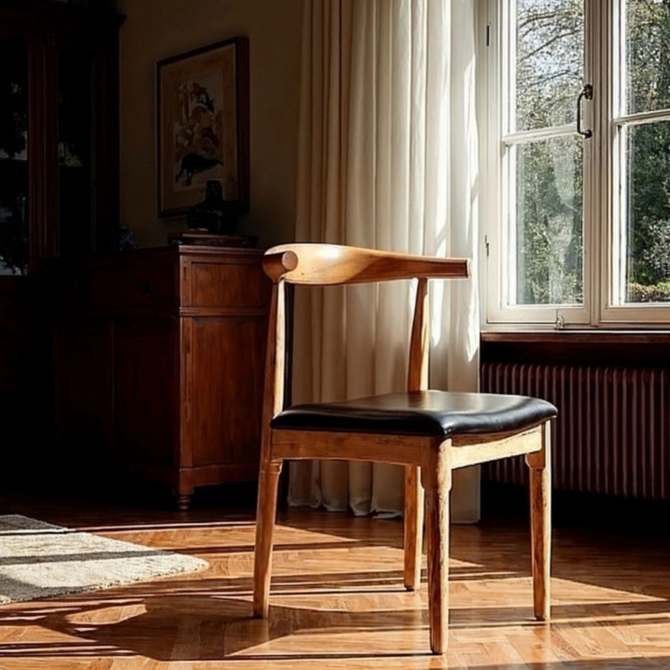Silla 'Fager' - Natural/Negro