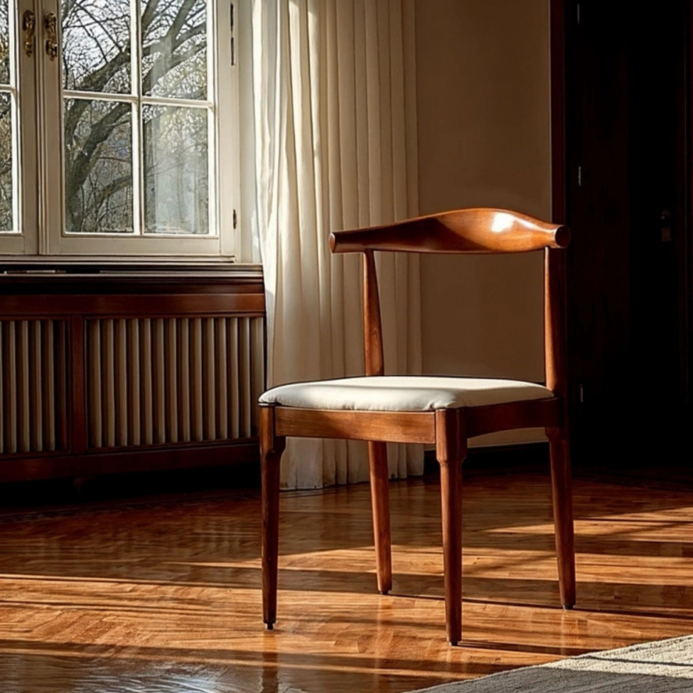 Silla 'Fager' - Nogal/Beige