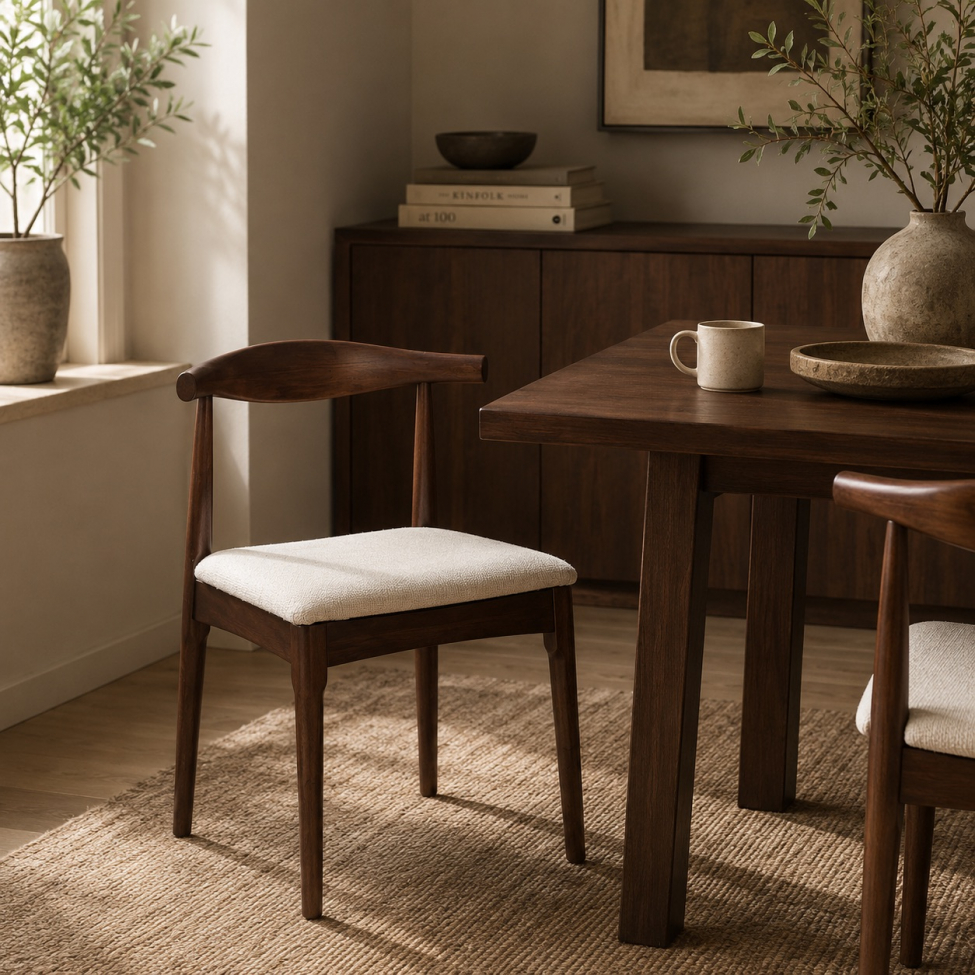 Silla 'Fager' - Nogal/Beige