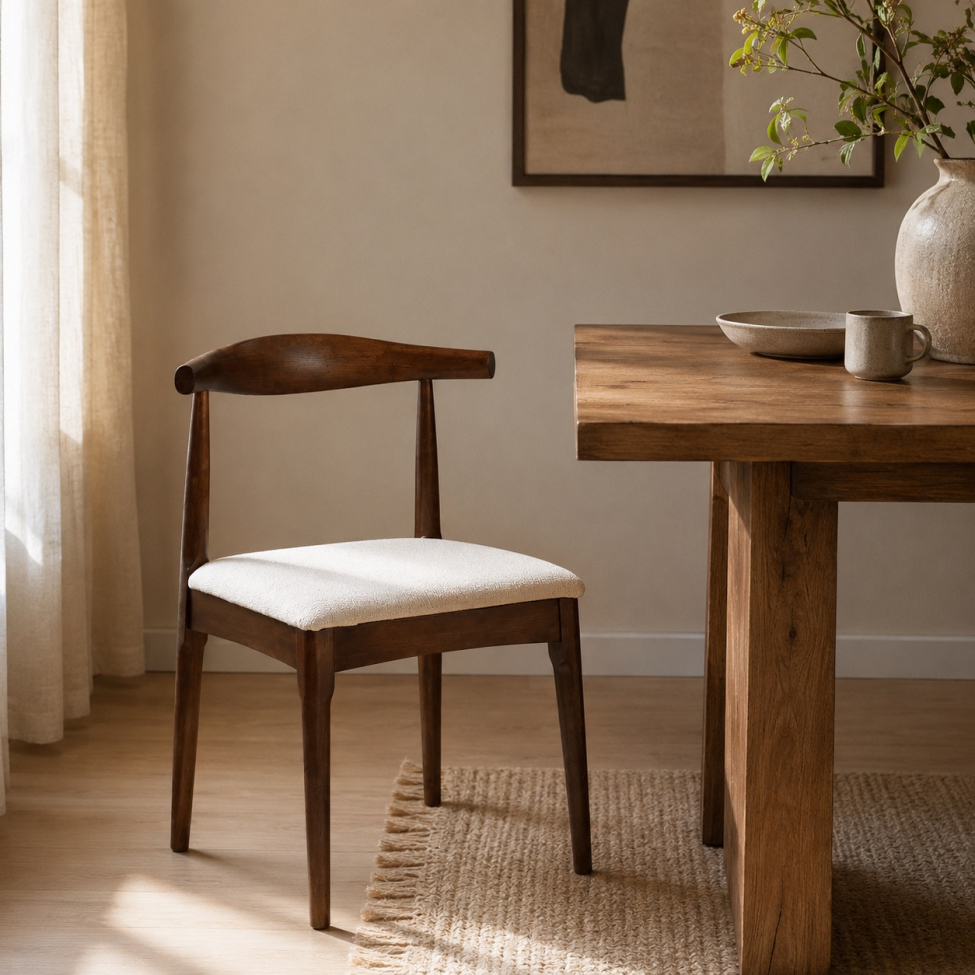 Silla 'Fager' - Nogal/Beige