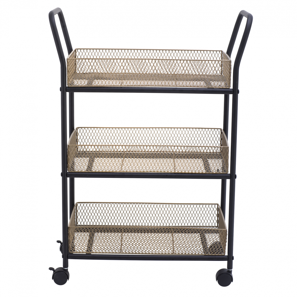 Carro de cocina 'Nät' - Negro/Madera