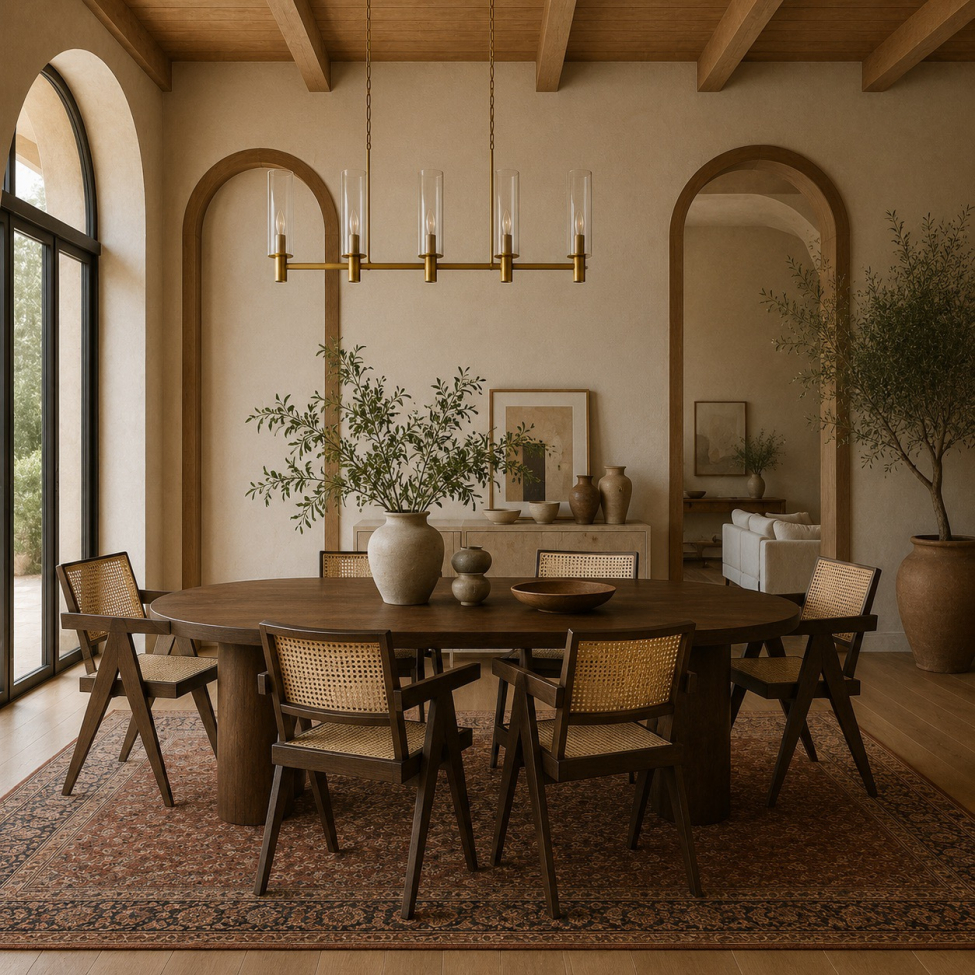 Silla con reposabrazos 'Jean' - Roble marrón/Rotén