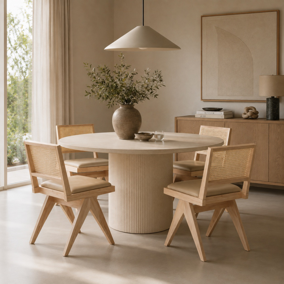 Silla 'Jean' - Roble blanqueado/Beige