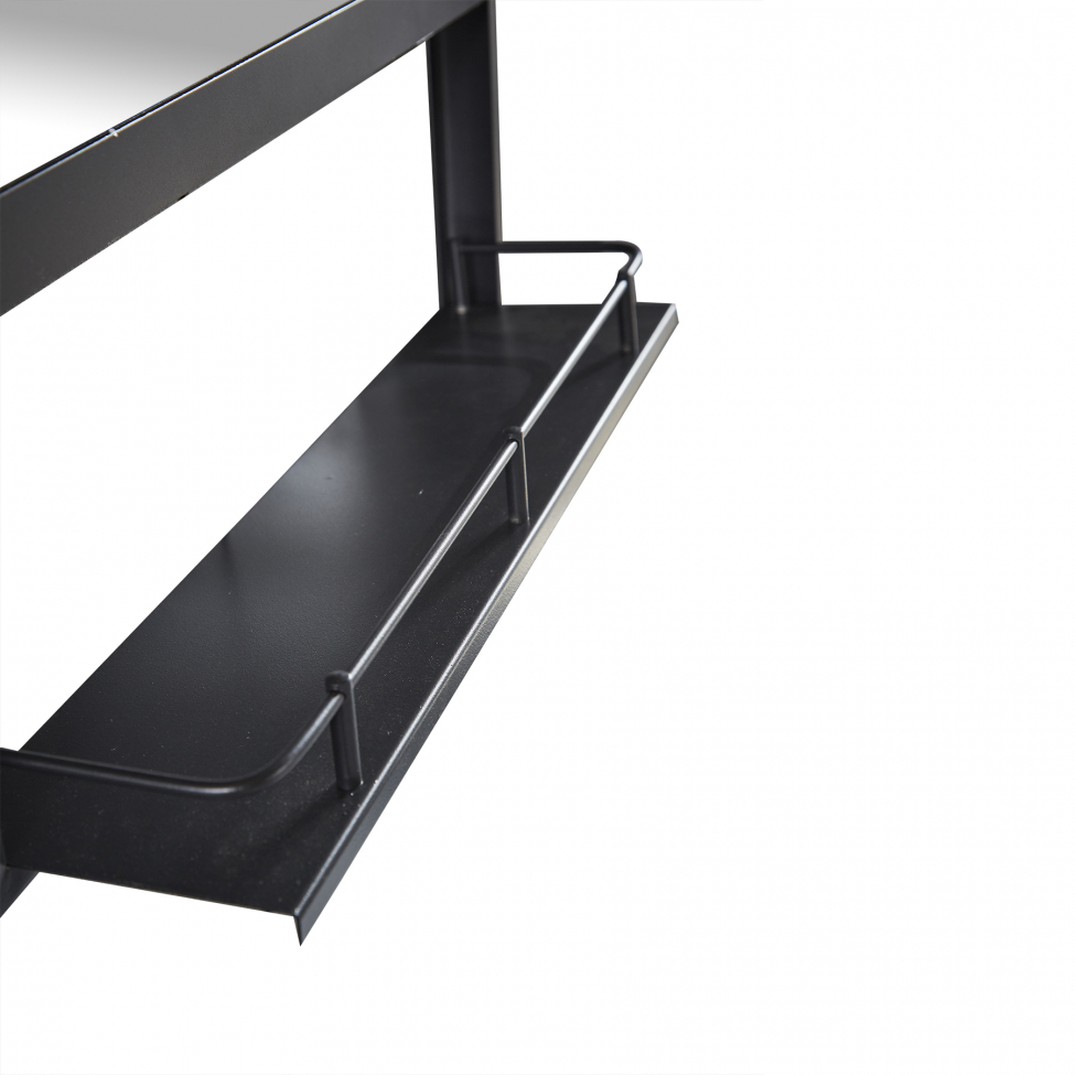 Espejo de pared con estante 'Ebb' - Negro