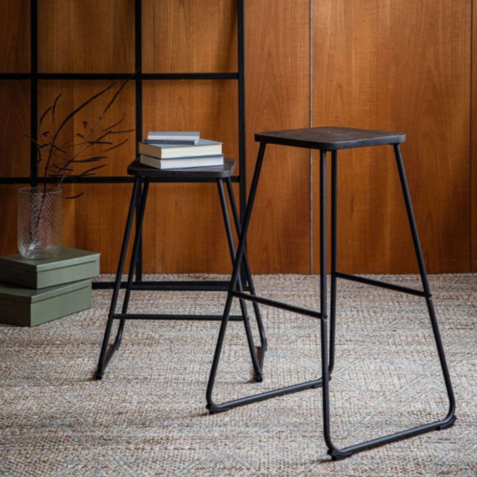 Taburete 'Bor&aring;s' - Marr&oacute;n/Negro