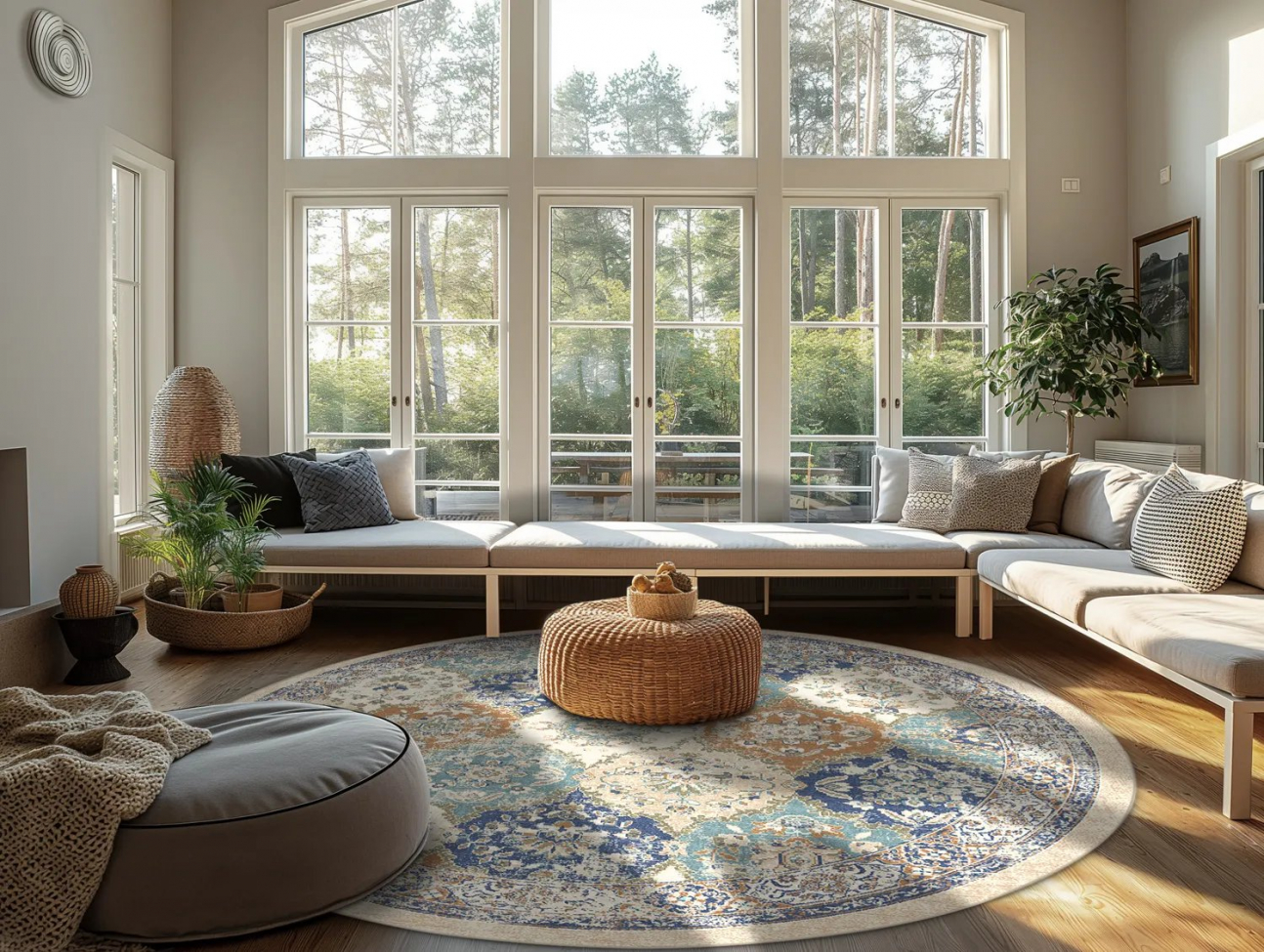 Alfombra redonda 'Bohemia' 160cm - Azul/Multi