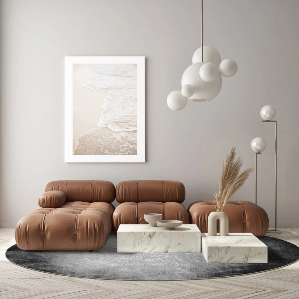 Alfombra Redonda 'Megara' 160cm - Gris