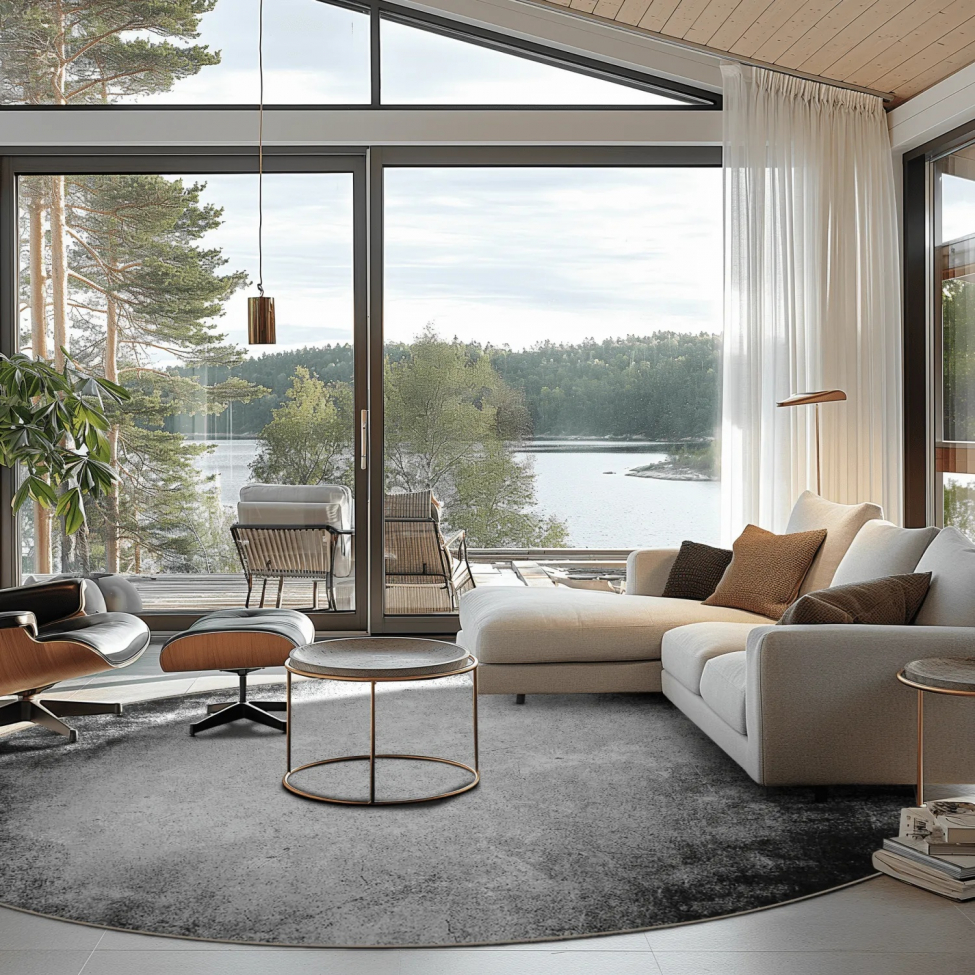 Alfombra Redonda 'Megara' 200cm - Gris