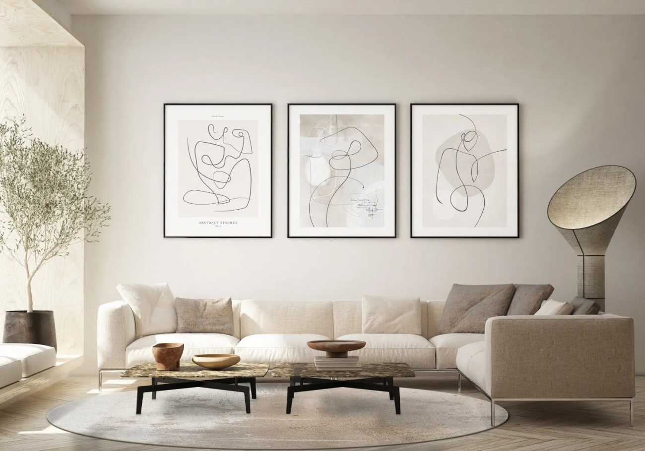 Alfombra Redonda 'Bornos' 120cm - Beige/Gris