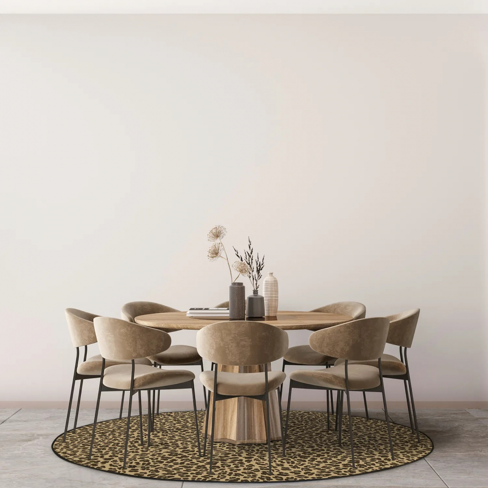 Alfombra redonda 'Leopard' 160cm - Marrón