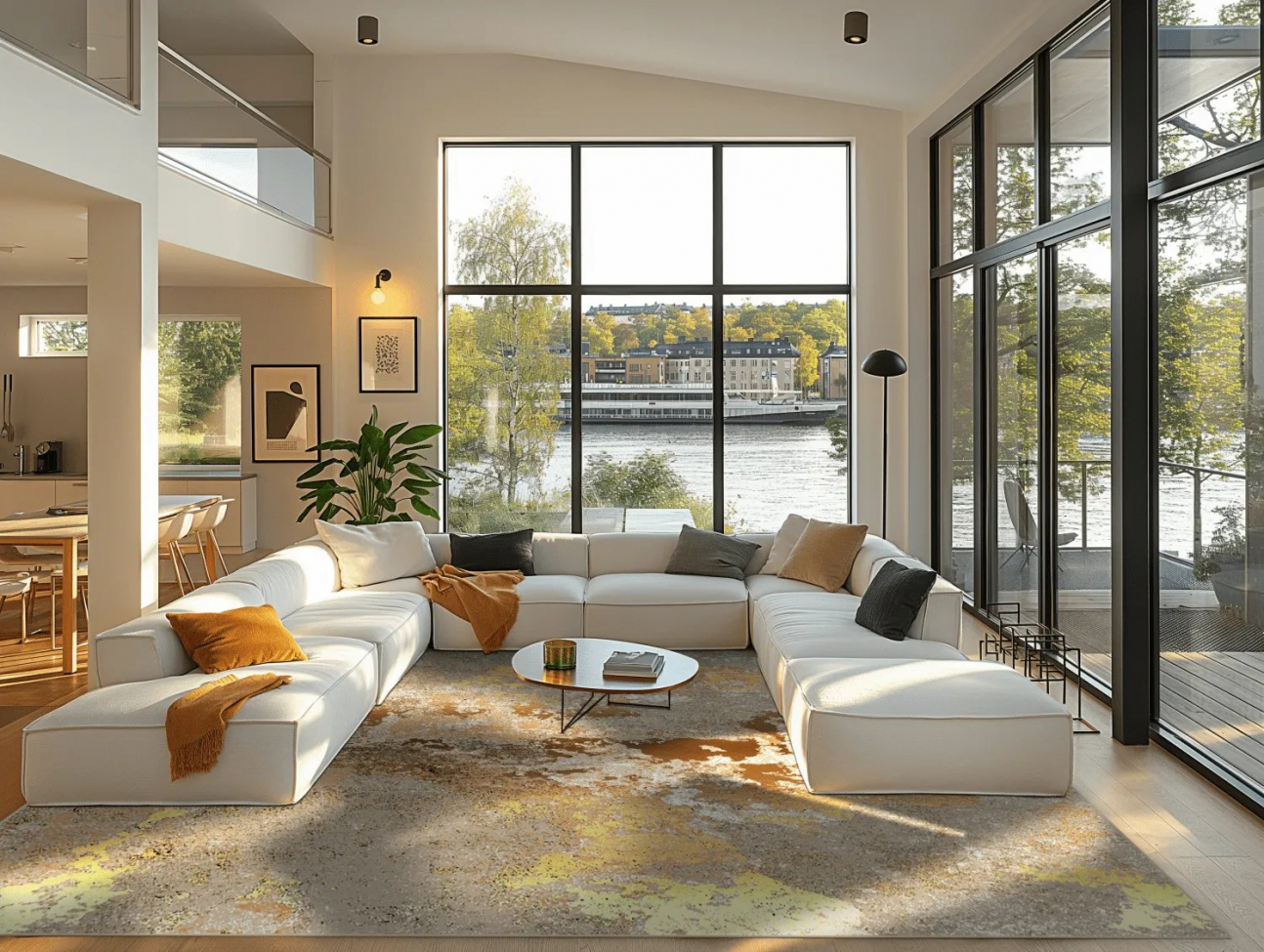 Alfombra Wilton 'Elena' 290x290cm - Beige/Oro