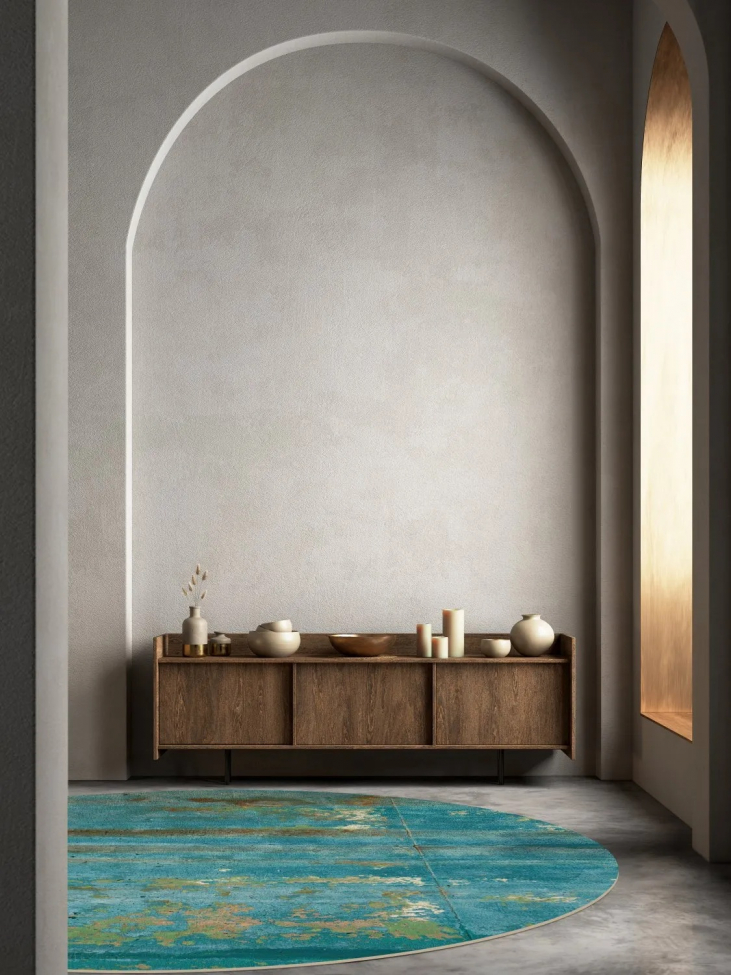 Alfombra redonda 'Domont' 200cm - Turquesa