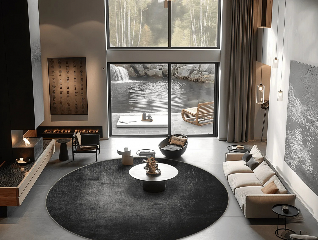 Alfombra redonda 'Serifos' 200cm - Gris oscuro