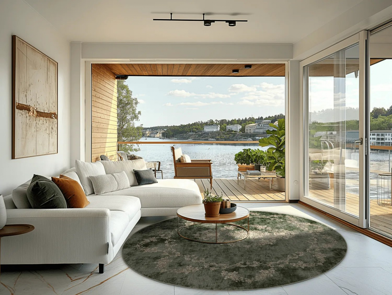 Alfombra redonda 'Taknis' 290cm - Verde