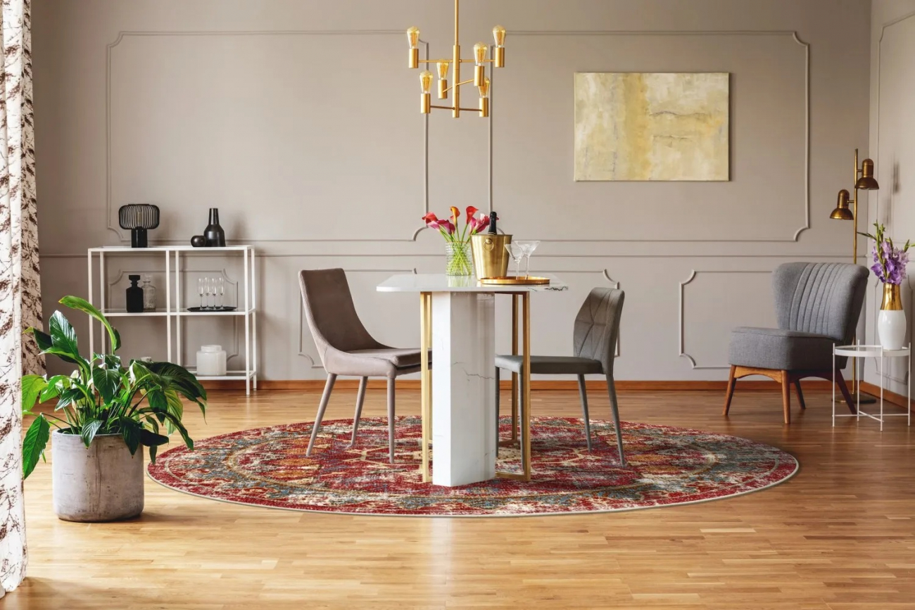 Alfombra redonda 'Idri' 160cm - Rojo/Multi