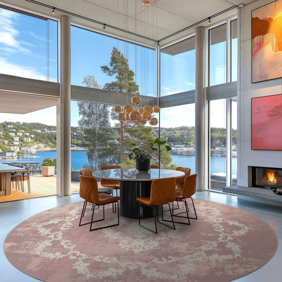 Alfombra redonda 'Nefta' 160cm - Rosa