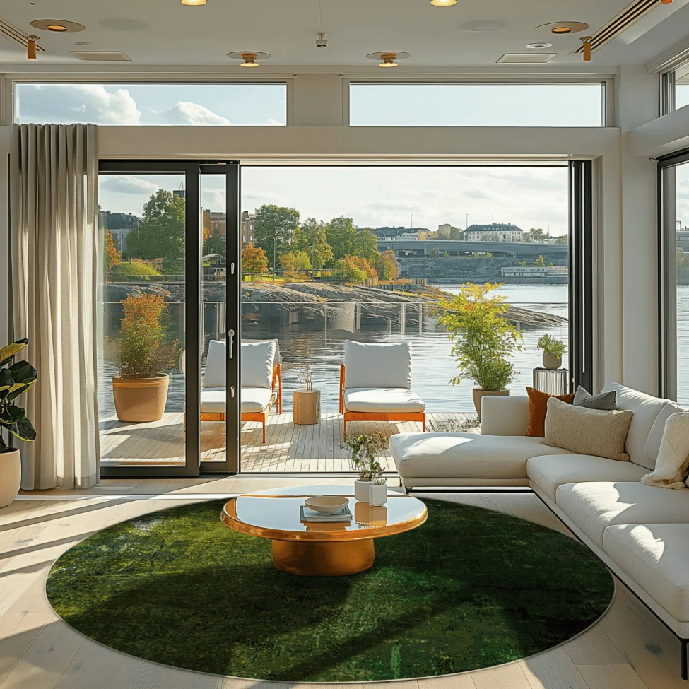 Alfombra redonda 'Estrada' 240cm - Verde