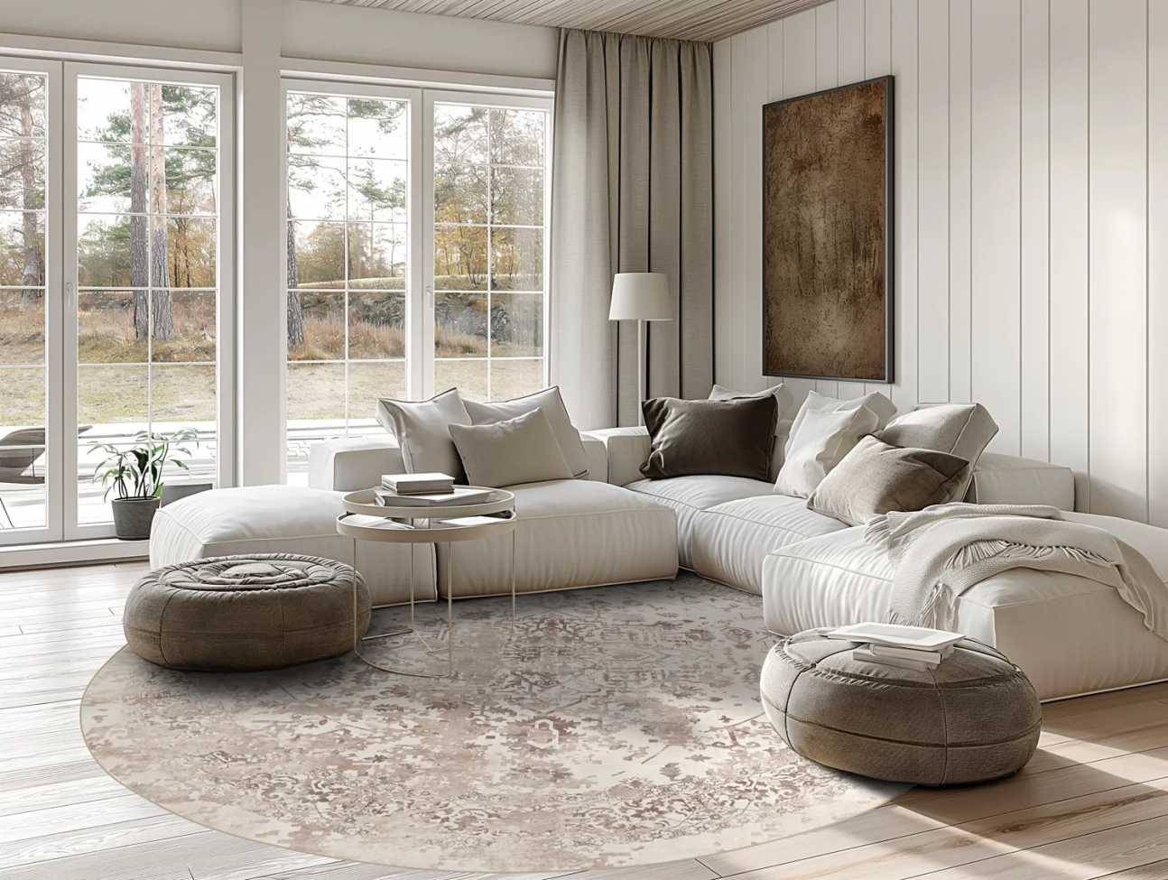 Alfombra redonda 'Mateur' 280cm - Beige