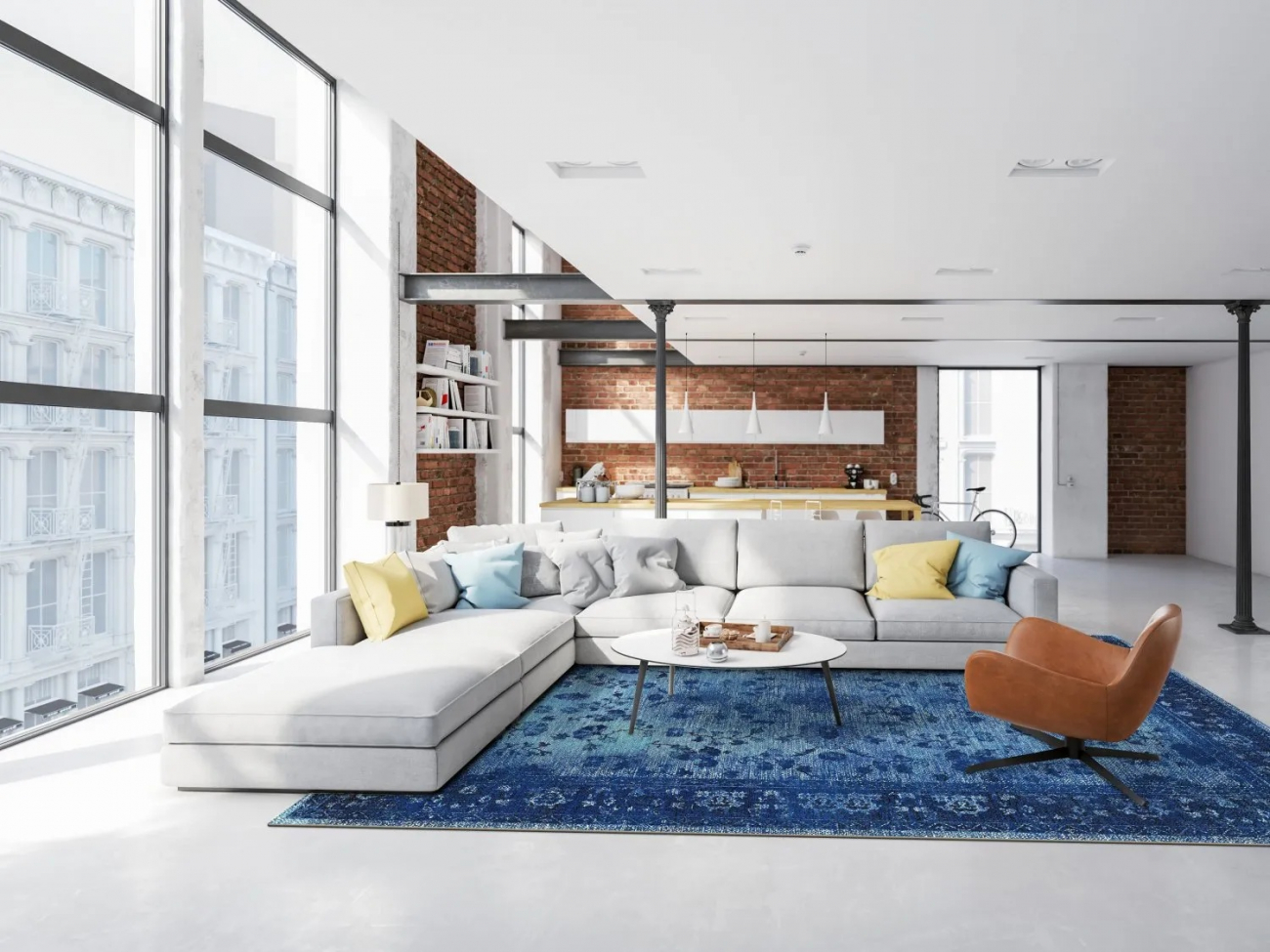 Alfombra Wilton 'Gombalia' 240x340cm - Azul