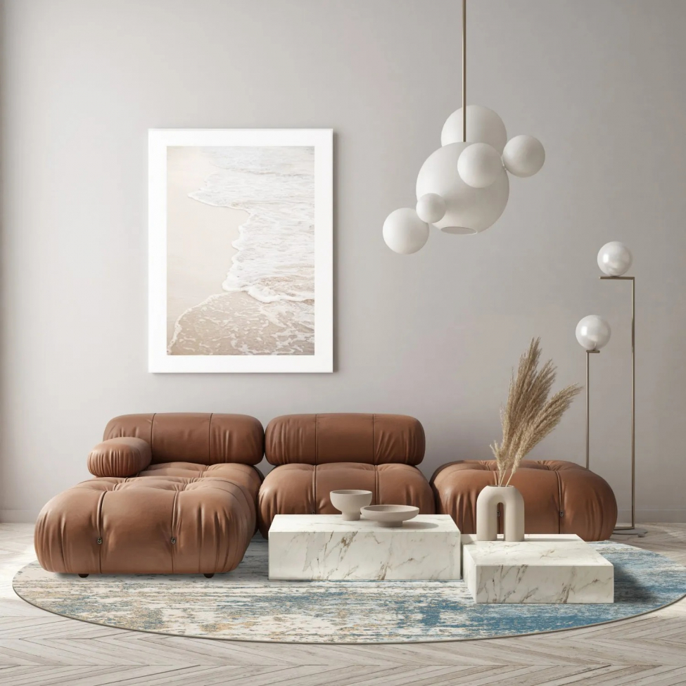 Alfombra redonda 'Kebira' 290cm - Azul