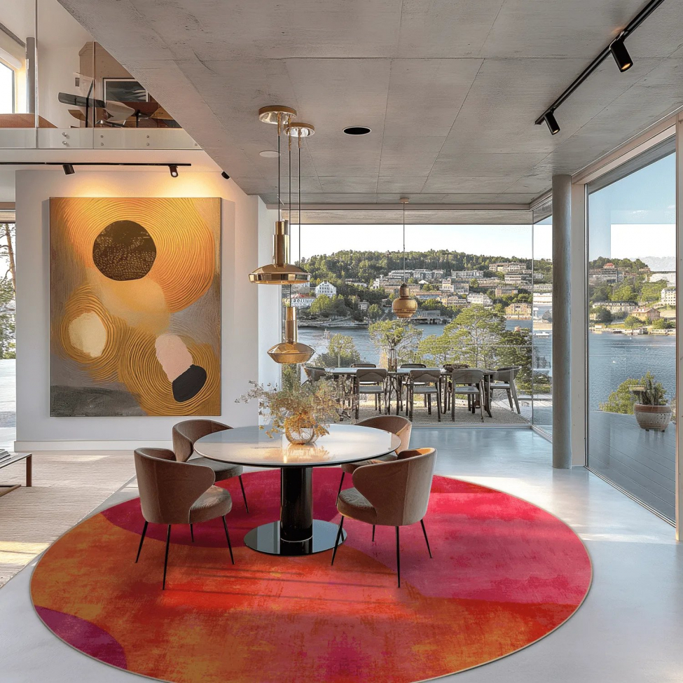 Alfombra redonda 'Lazio' 290cm - Rosa