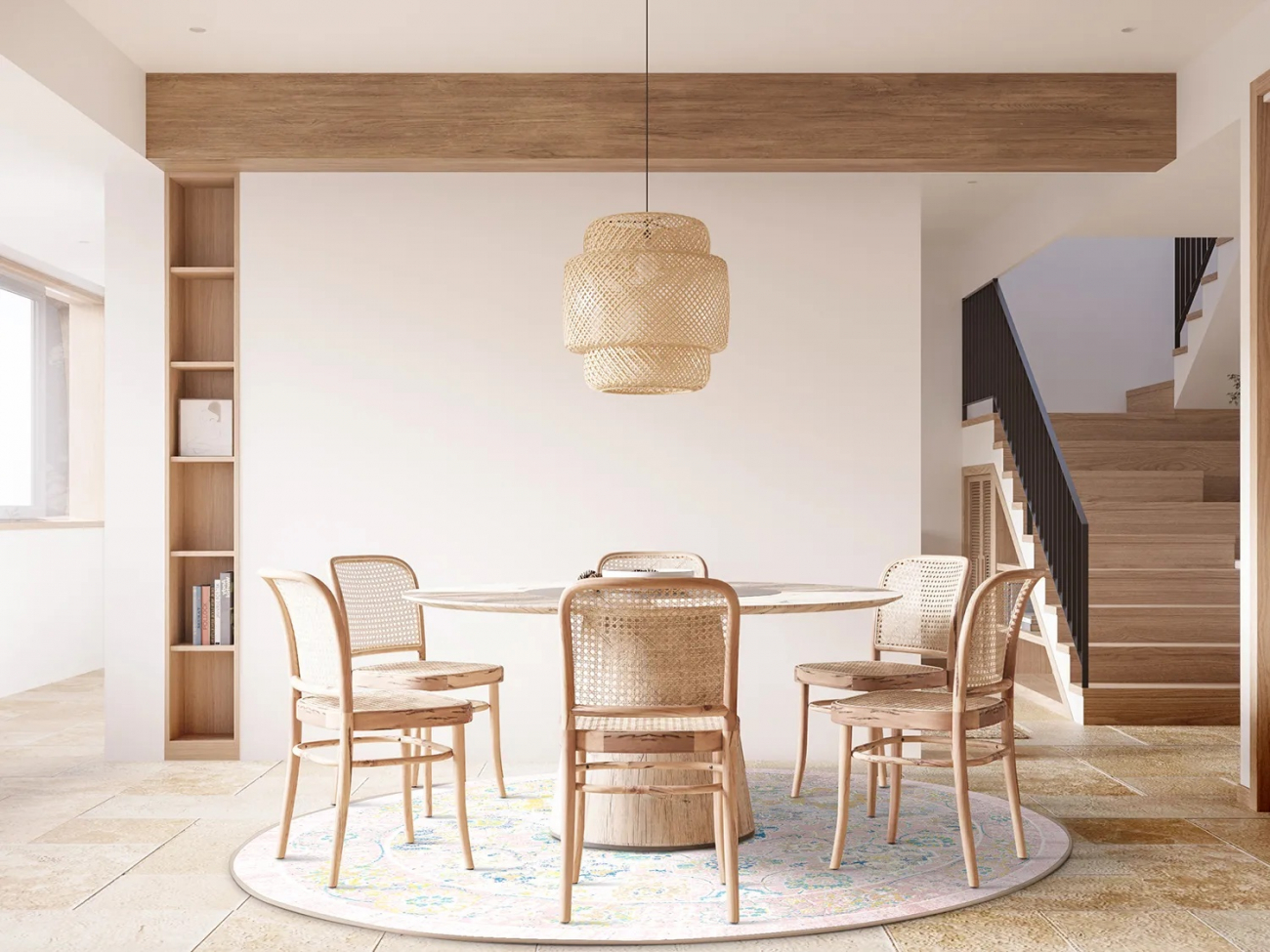 Alfombra redonda 'Magnolia' 240cm - Rosa