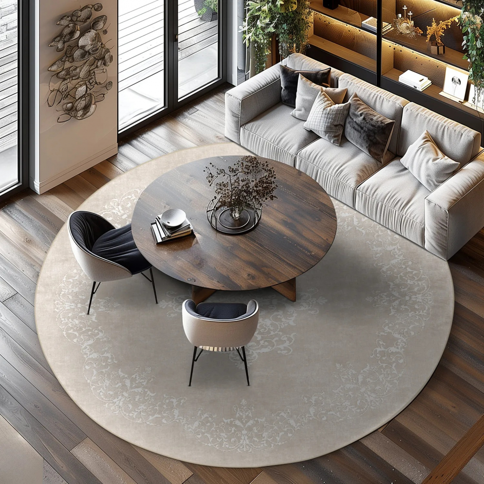 Alfombra redonda 'Santi' 290cm - Beige/Blanco