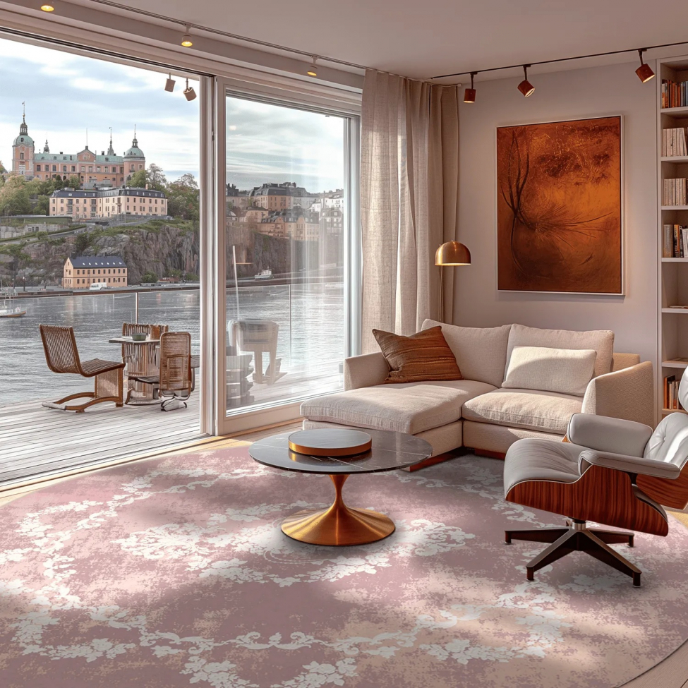 Alfombra redonda 'Nefta' 200cm - Rosa