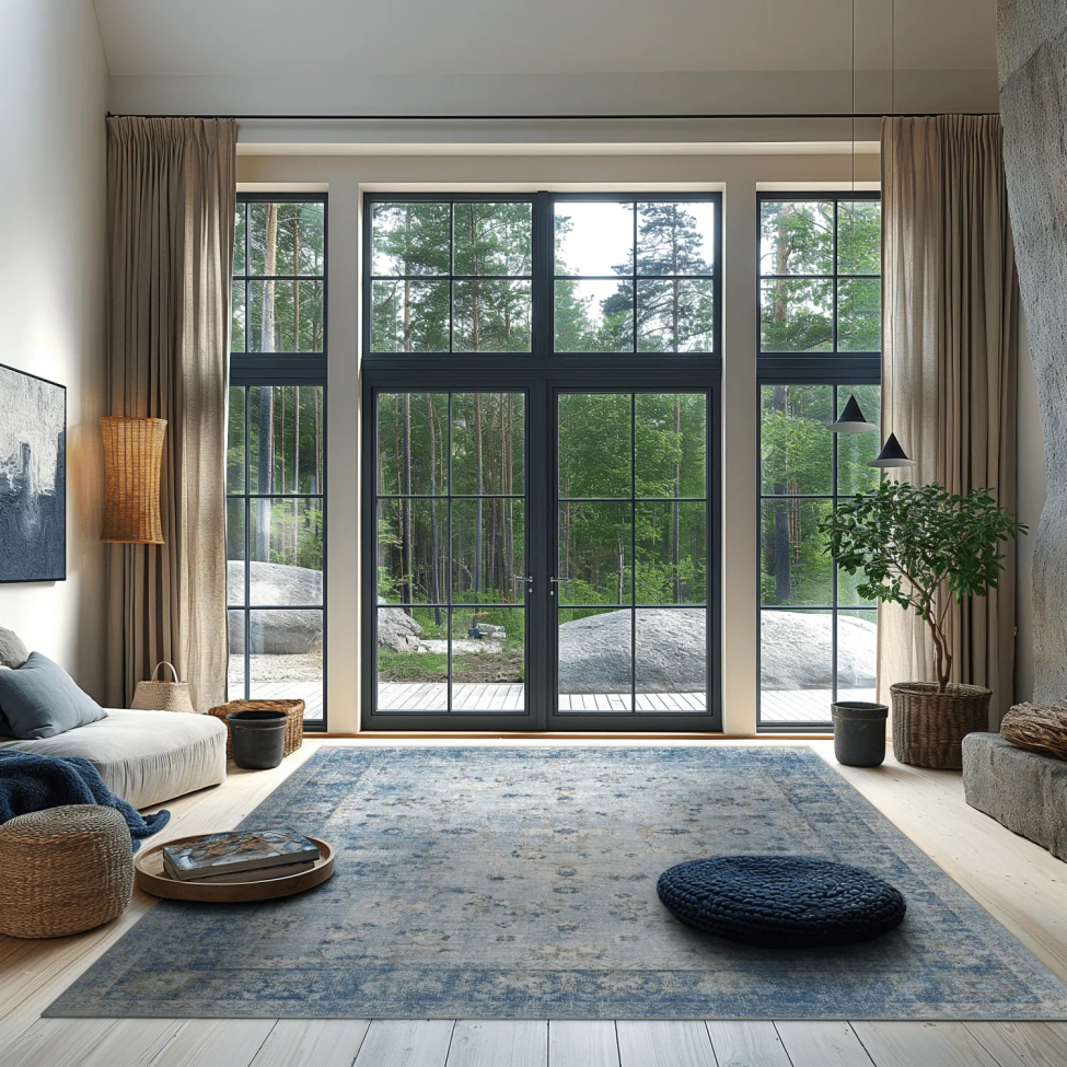 Alfombra Wilton 'Gombalia' 80x250cm - Azul claro