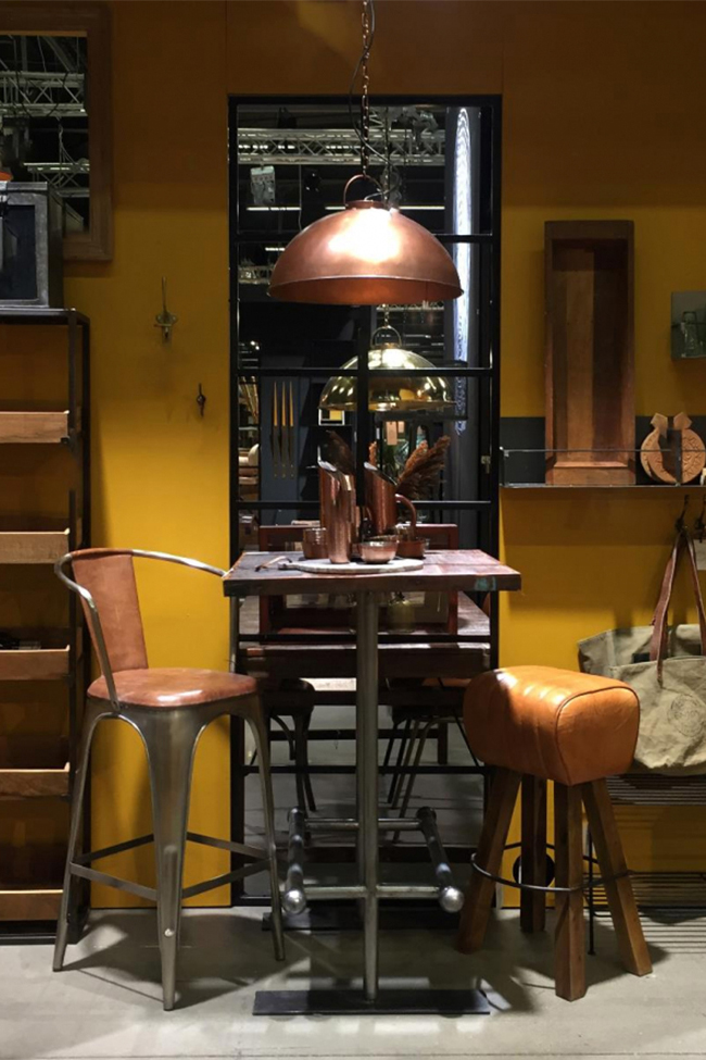 Lámpara de fábrica vintage 'Thormann' - Cobre