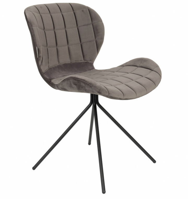 Silla \'Omg\' - Terciopelo/Gris en el grupo Muebles / Muebles para sentarse / Sillas con Reforma (1100365)