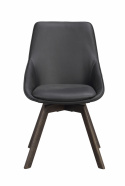 Silla \'Alison\' de cuero - Negro/marrón