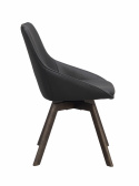 Silla \'Alison\' de cuero - Negro/marrón